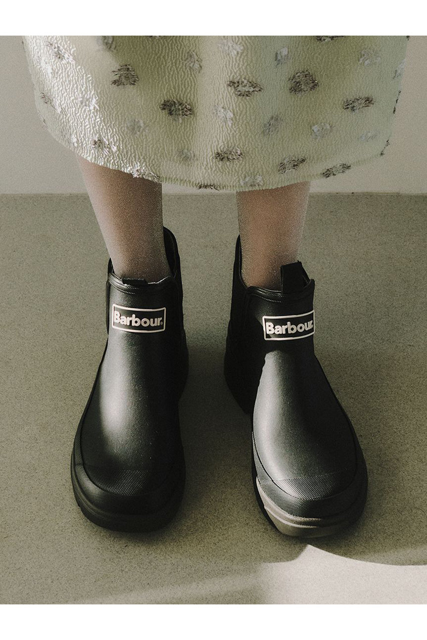 Barbour ブラック サイドゴア レインブーツ Nimbus サイドゴア ショート レインブーツ（メンズ）（レイン