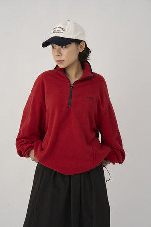 フリースハーフジッププルオーバー